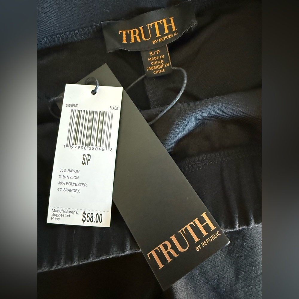 TRUTH By Republic Black Women's Stretch Flare Split-Hem Pants - NEW - Small - Picture 4 of 4